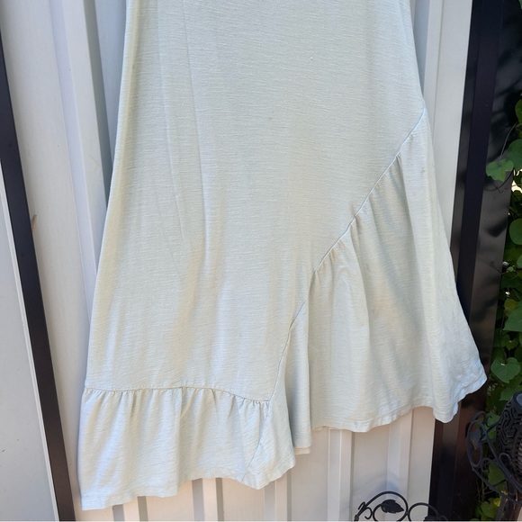 Free People Beach Lena Midi Dress Green Short Sleeve Cotton Womens Small S - Picture 3 of 11